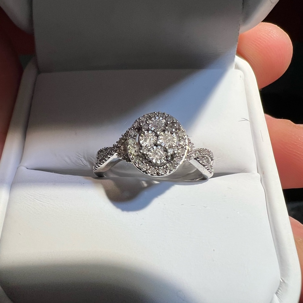 Sterling silver engagement ring